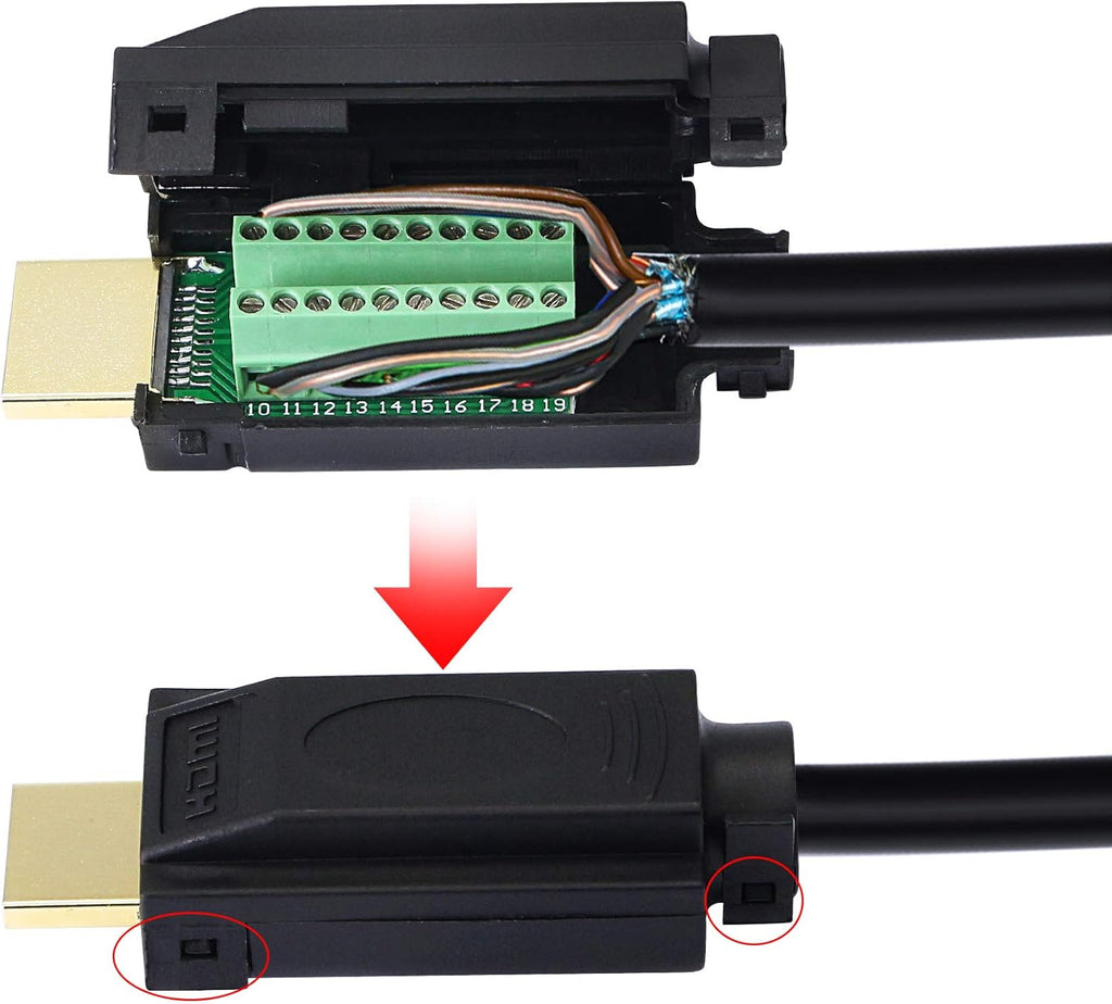 HDMI Solderless Adapter Gold Plated Connector with Plastic Cover Screwdriver S581
