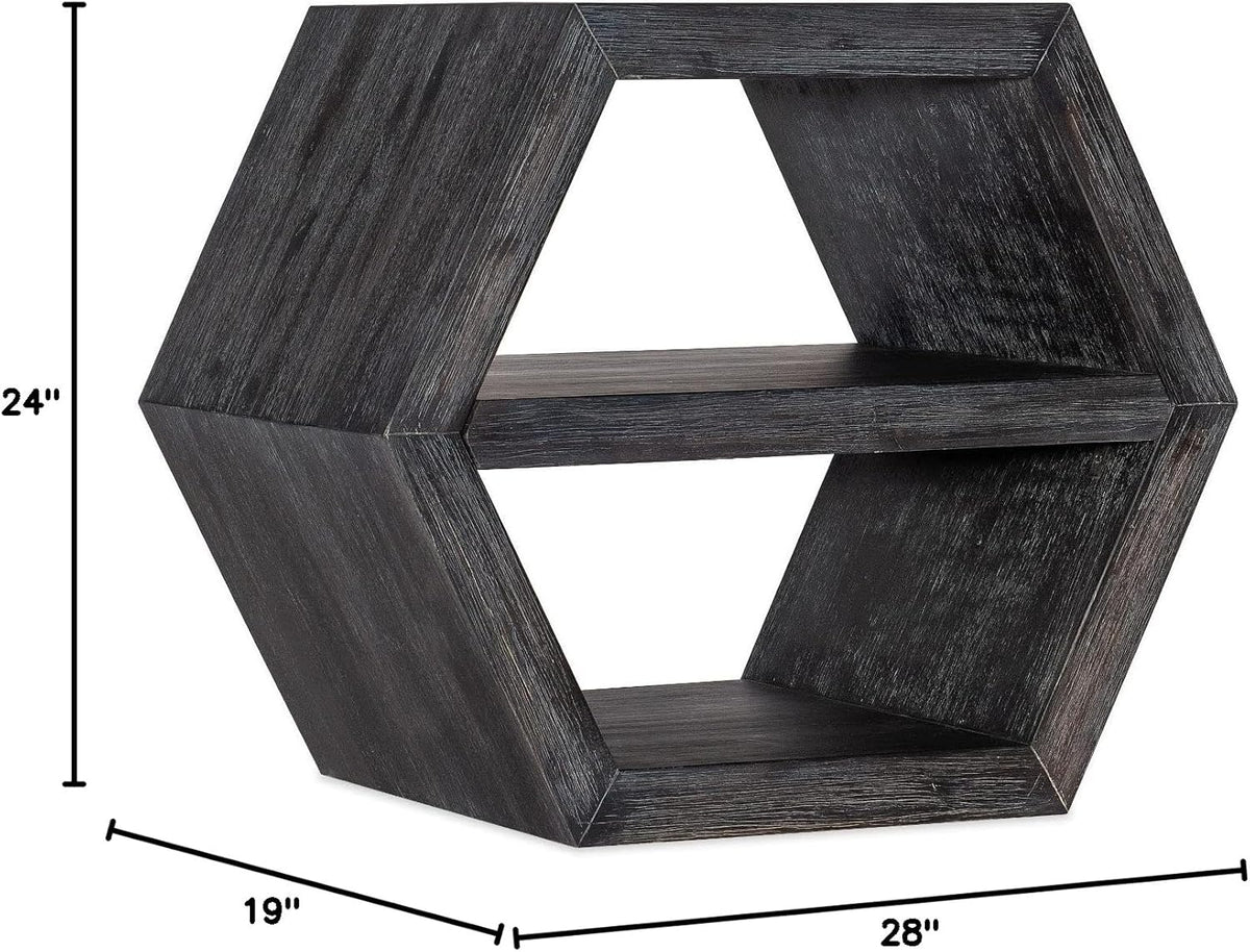Black Wood Honeycomb End Table B80201