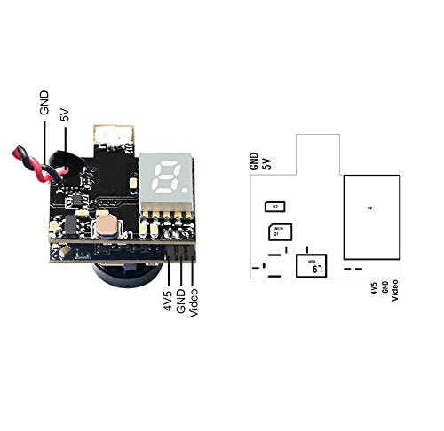 Micro FPV AIO 600TVL Camera 5.8G 25/50/200mW Adjustable Transmitter with Cloverleaf Antenna U838