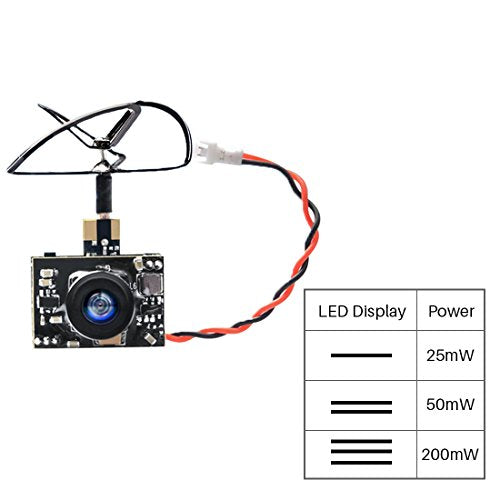 Micro FPV AIO 600TVL Camera 5.8G 25/50/200mW Adjustable Transmitter with Cloverleaf Antenna U838
