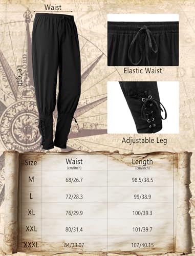 Khaki Large Mens Pirate Costume Outfit With Pants Shirts Sash Accessories O786896