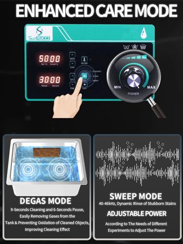 Ultrasonic Cleaner 3L with Adjustable Power, 120W Digital Timer and Heater A6151