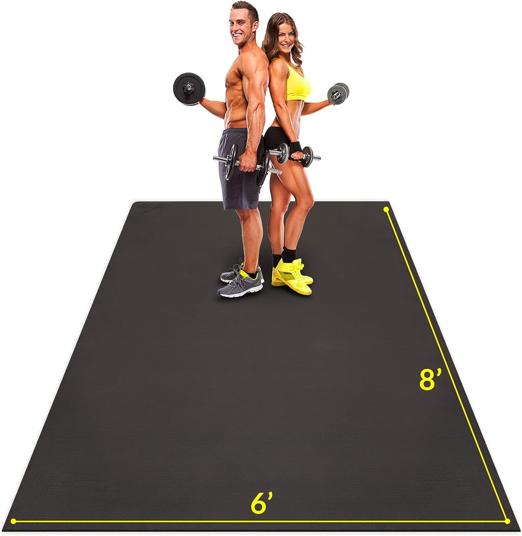Large 8 x 6 ft 7mm Thick Non-Slip Rubber Exercise Mat O6232