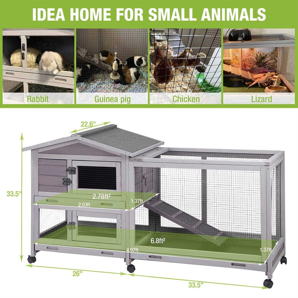 Large Guinea Pig Cage with Run on Wheels C965