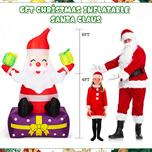 Inflatable Santa Claus with Gift Boxes LED Lights Yard Decor L518