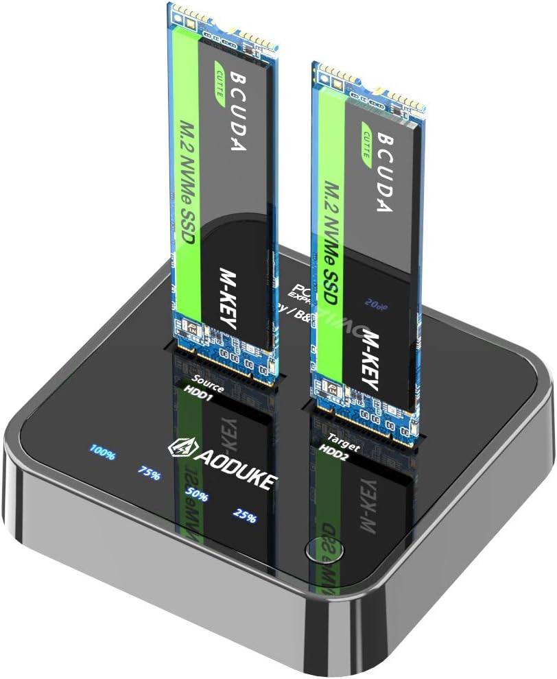 Dual-Bay NVME/SATA SSD Enclosure with Offline Clone Y38577