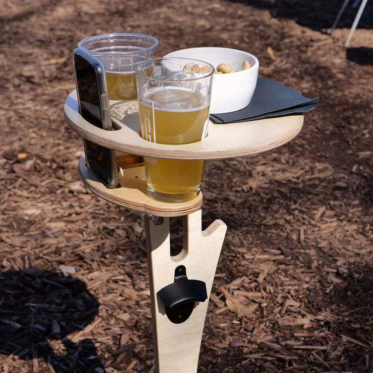 Outdoor Folding Two-Layer Wine Table Wooden Portable Picnic Table C9205
