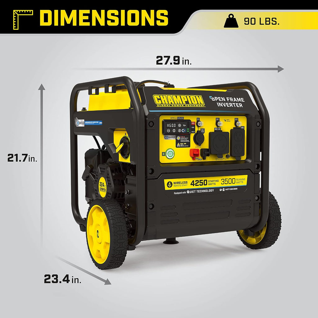 4250-Watt Wireless Remote Start Open Frame Inverter Generator W358