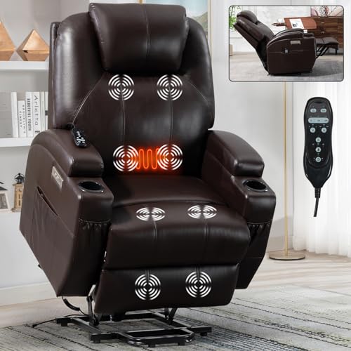 Black Power Lift Recliner Chair with Heat and Massage N541008
