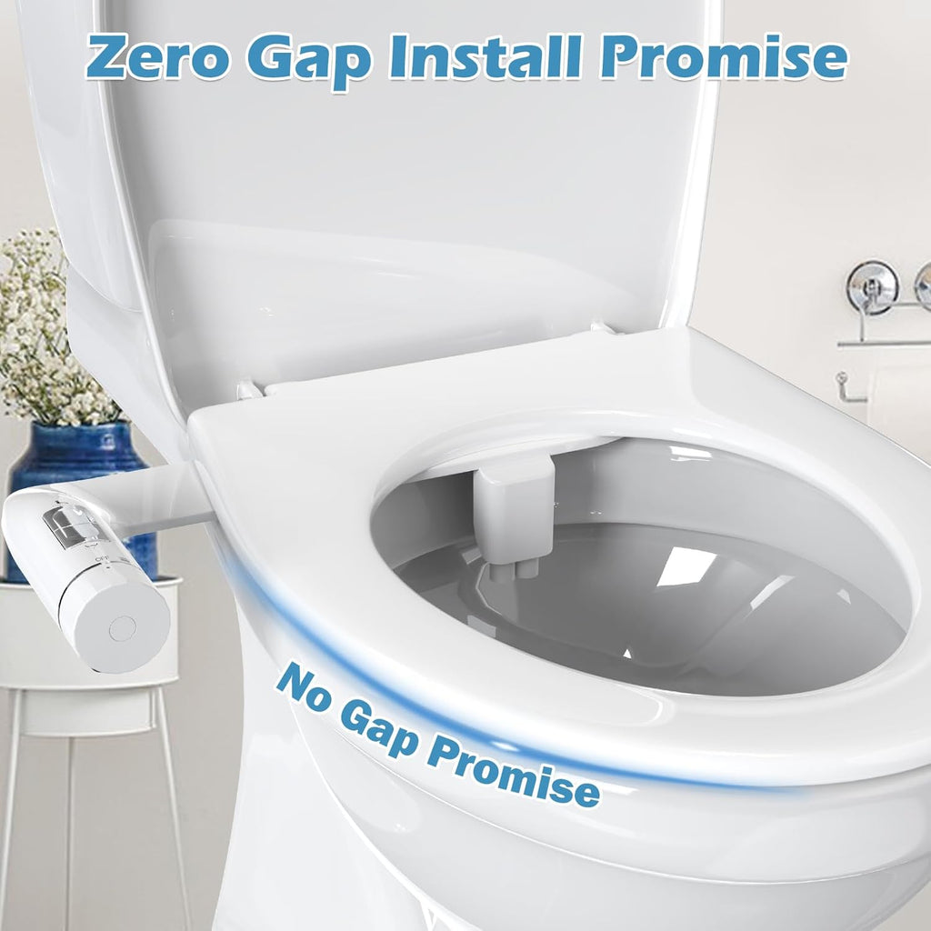 Ultra-Slim Bidet Attachment, Dual Nozzles, Adjustable Water Pressure, Non-Electric, Auto Self Cleaning S81580