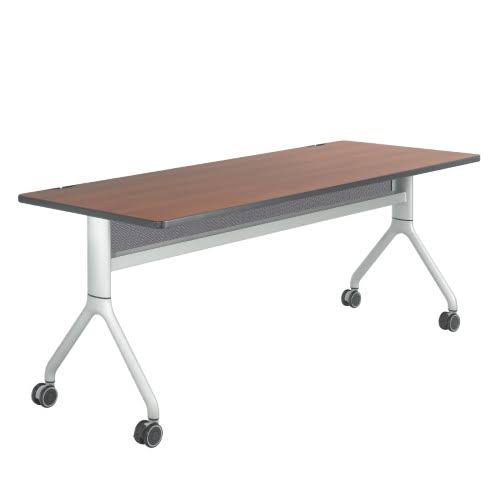 72 inch x 30 inch Cherry Top Grey Steel Frame Rectangle Table V3578