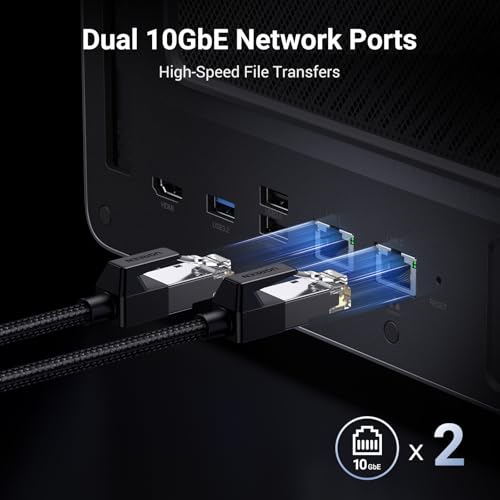 6-Bay Desktop NAS, Intel i5 1235u 10-Core CPU, 8GB DDR5 RAM, 128G SSD, 2 * 10GbE, 2 * M.2 NVMe Slots, 8K HDMI, 2 * TBT4, Network Attached Storage K10316