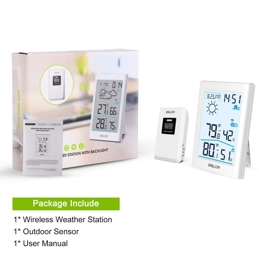Wireless Indoor Outdoor Thermometer Hygrometer with Remote Sensor W7095