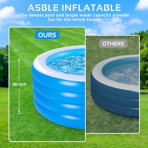 Large Deep Round 70"x30" Inflatable Swimming Pool (Pink) D356178