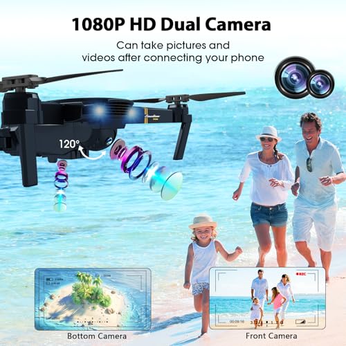 Foldable 1080P FPV Drone with 2 Batteries and Carrying Case H5488
