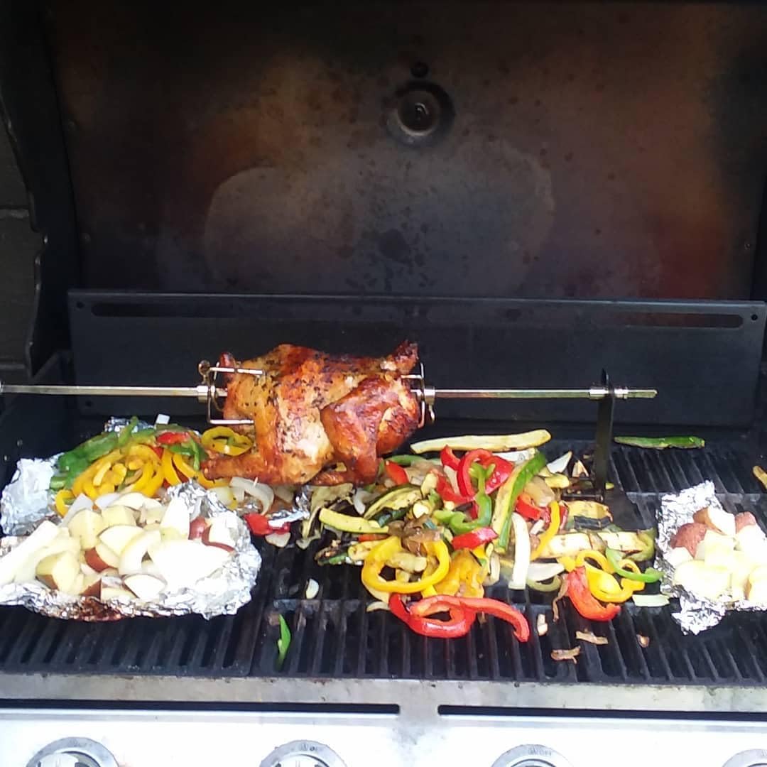 Universal Rotisserie Grill Kit with Motor and Spit Rod G347