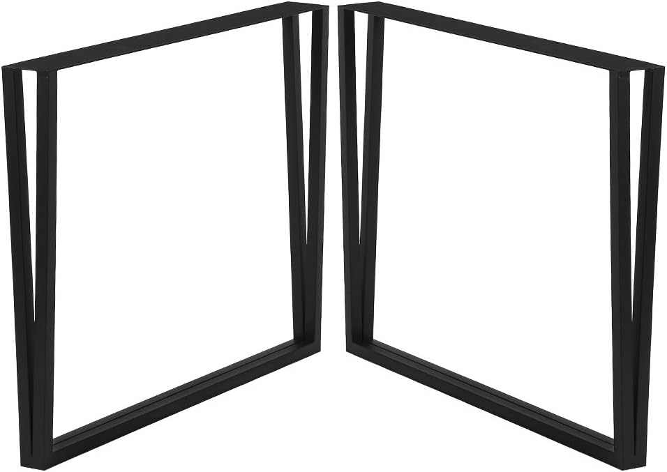 28" Height 24" Wide Black Cast Iron Metal Table Legs 2 PCS Q80187
