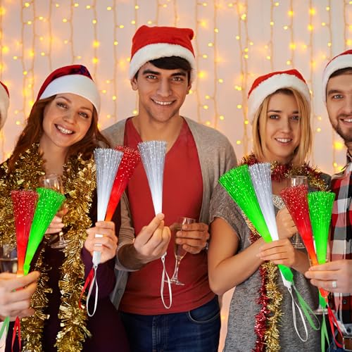 12 Pack Red White Green Fiber Optic Glow Sticks J970