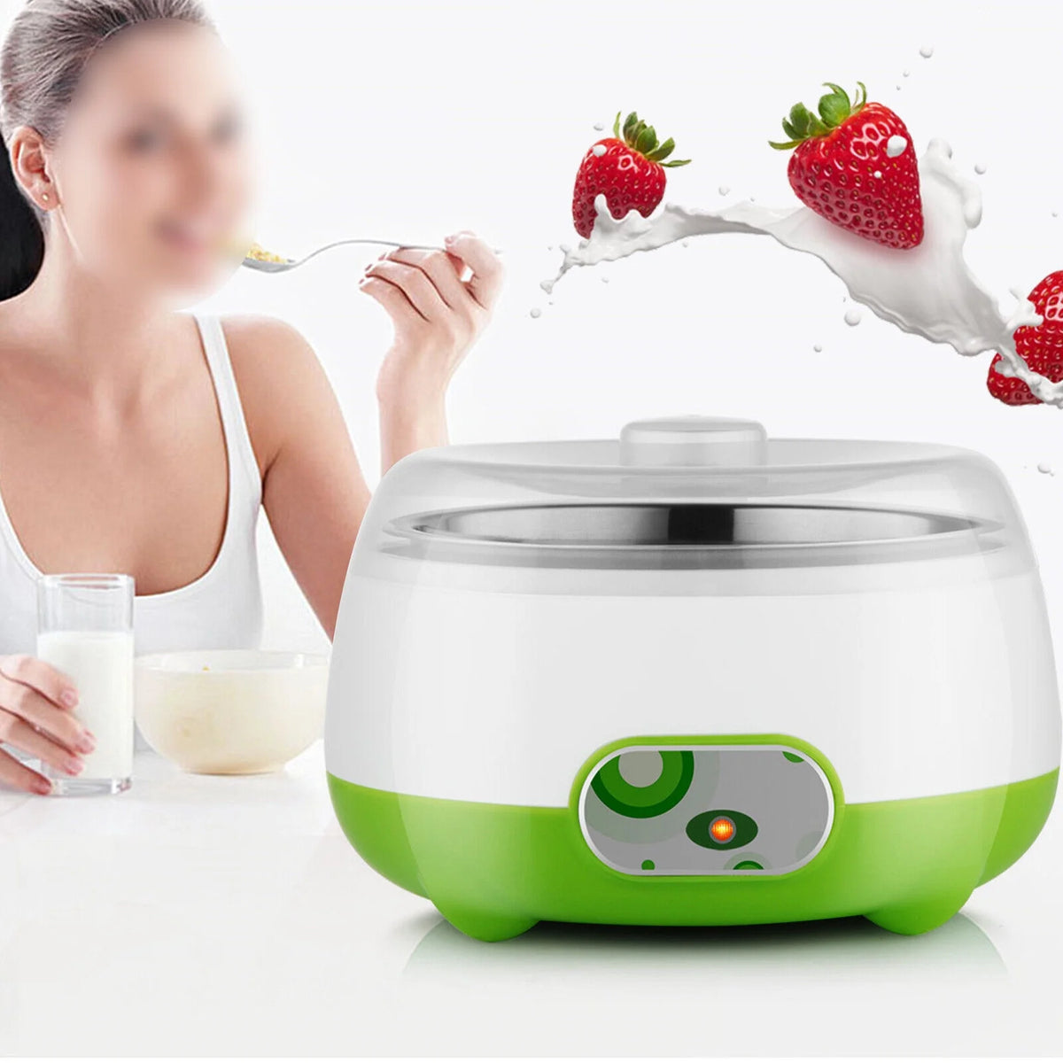 Green 1L Stainless Steel Yogurt Maker V6461