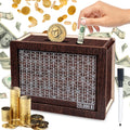 Wooden Cash Vault Savings Box with Counter O6342