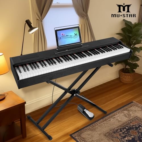 White 88 Key Weighted Hammer Action Digital Piano with Stand and Sustain Pedal H5682