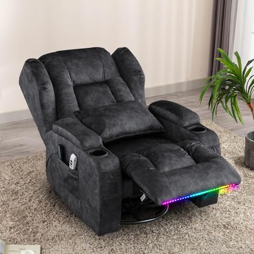 Grey Power Recliner Chair with Massage & Heat W507