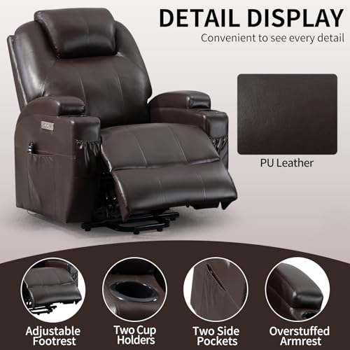 Black Power Lift Recliner Chair with Heat and Massage N541008