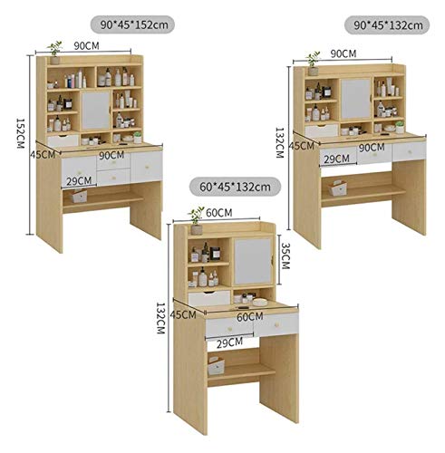 White Makeup Vanity Table with Flip Top Mirror and 2 Drawers A8507