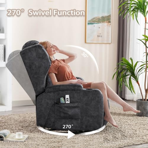 Grey Power Recliner Chair with Massage & Heat W507
