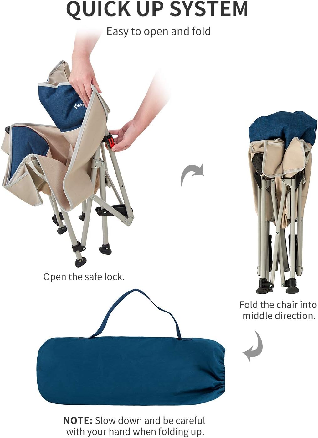 Folding Camping Chair with Cup Holder & Carry Bag O511574