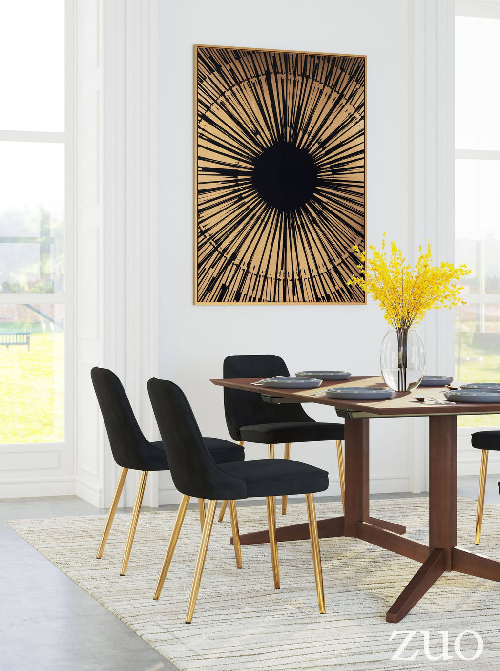 Canvas Black & Gold Sunburst T65494