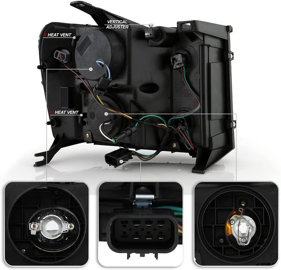 Blk Smoke LED Projector Headlights Driver + Passenger Side X870