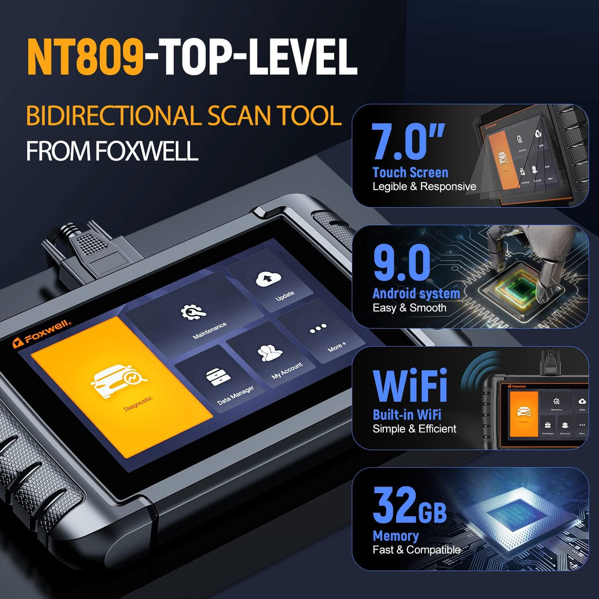 Bidirectional Scan Tool OBD2 Scanner with 30 Service Reset U648839