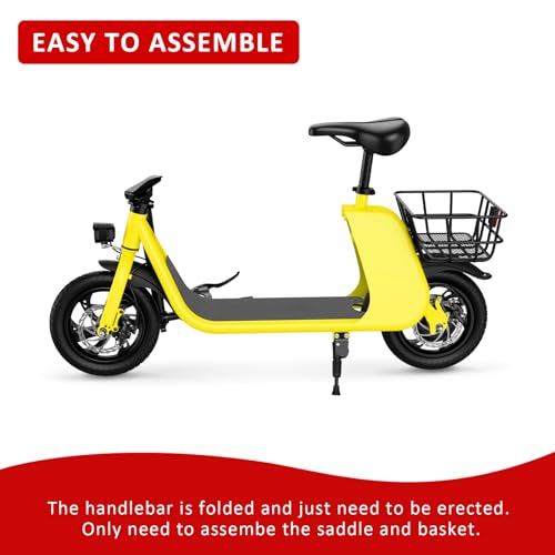 450W 36V Foldable Electric Scooter with Seat, 15.5MPH, 20 Miles Range, 265LB Max Load Z490980