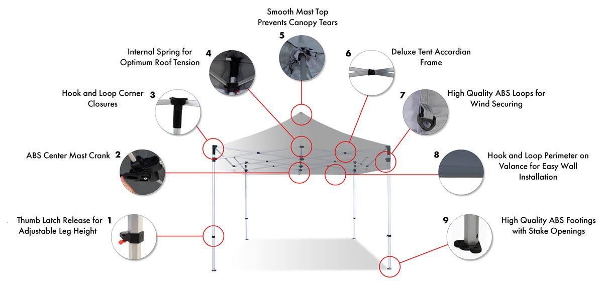 Black Pop-Up Canopy Tent H2949