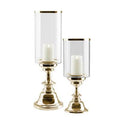 2 Piece Glass Tabletop Hurricane Set X944