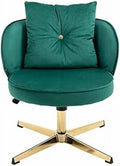 Swivel Office Desk Chair no Wheels Adjustable Computer Chair Beige R34608