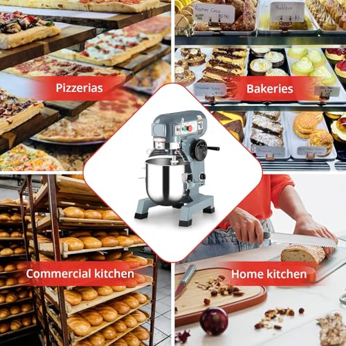 450W 10QT 3-Speed Stainless Steel Commercial Food Mixer D93776