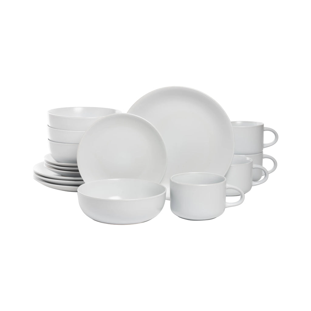 16 Pieces White Coupe Dinnerware Set V89038