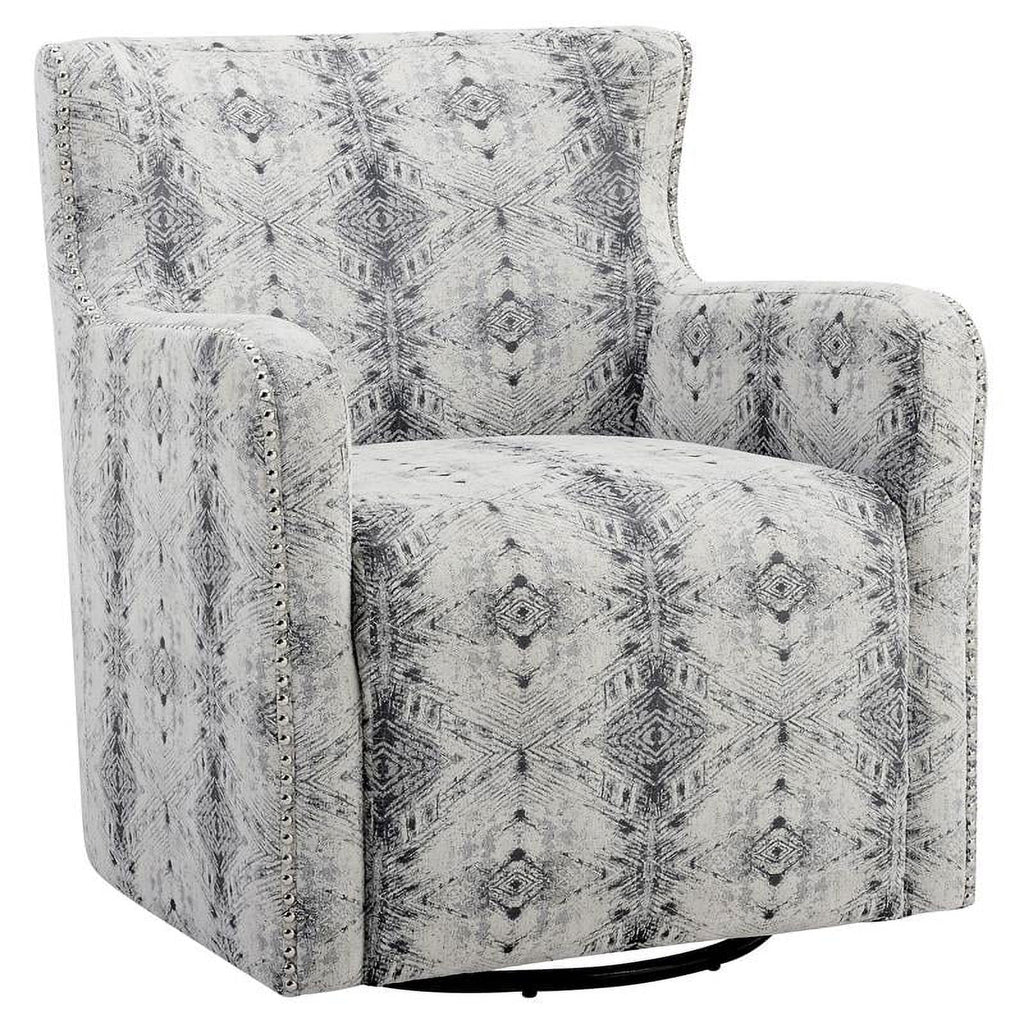 Off White Chenille Swivel Chair L43831