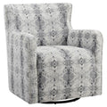 Off White Chenille Swivel Chair L43831