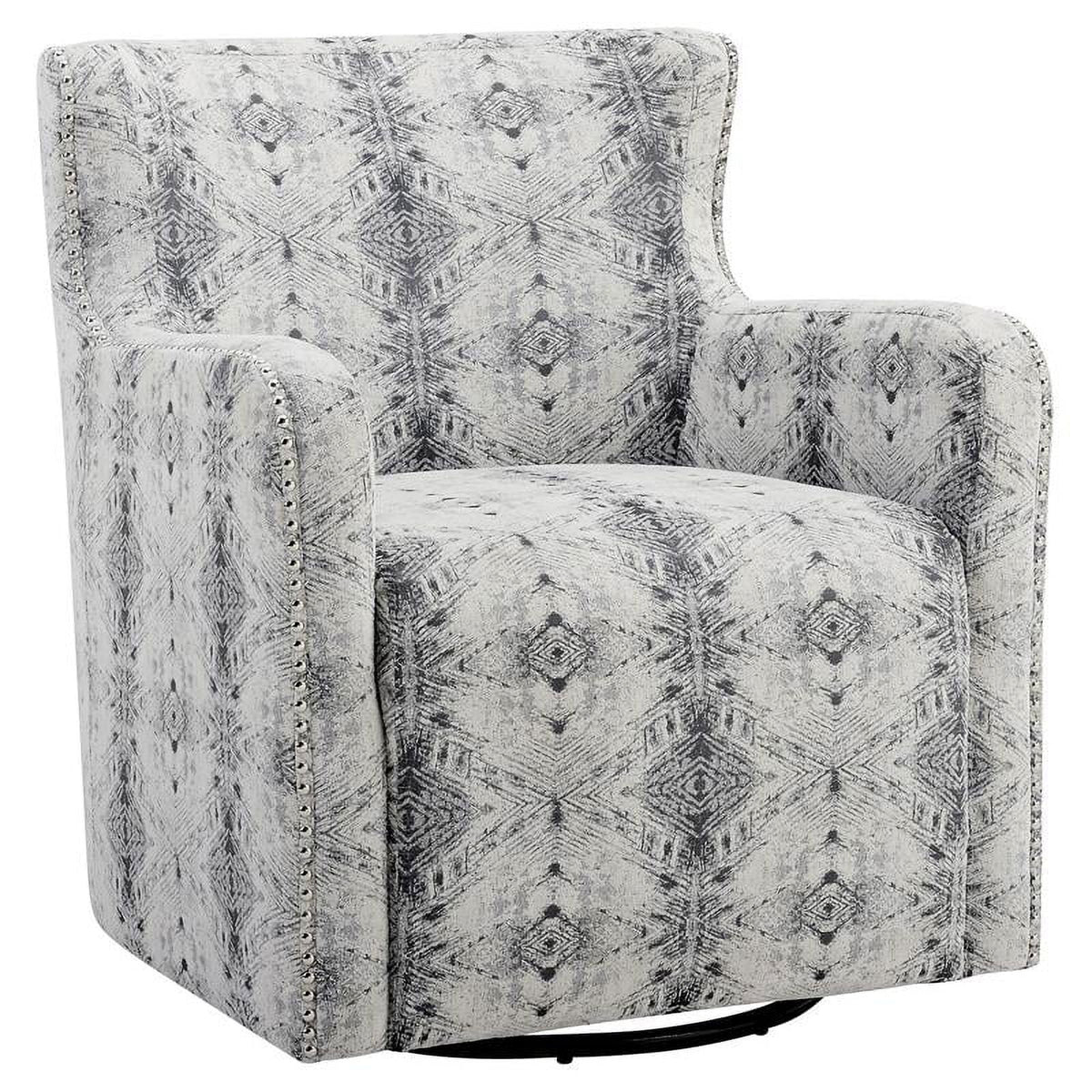 Off White Chenille Swivel Chair L43831