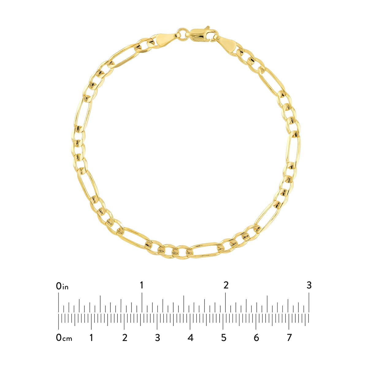 10K Yellow Gold 8" 4.5mm Figaro Chain Necklace with Lobster Lock H70443