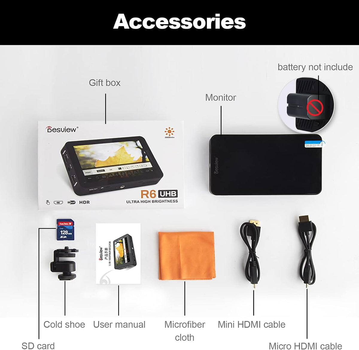 5.5 inch Touch Screen Camera Field Monitor with 4K HDMI Input/Output G4945
