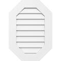 18x22W x 28x22H Vertical Elongated Octagon Surface Mount PVC Gable Vent R49075