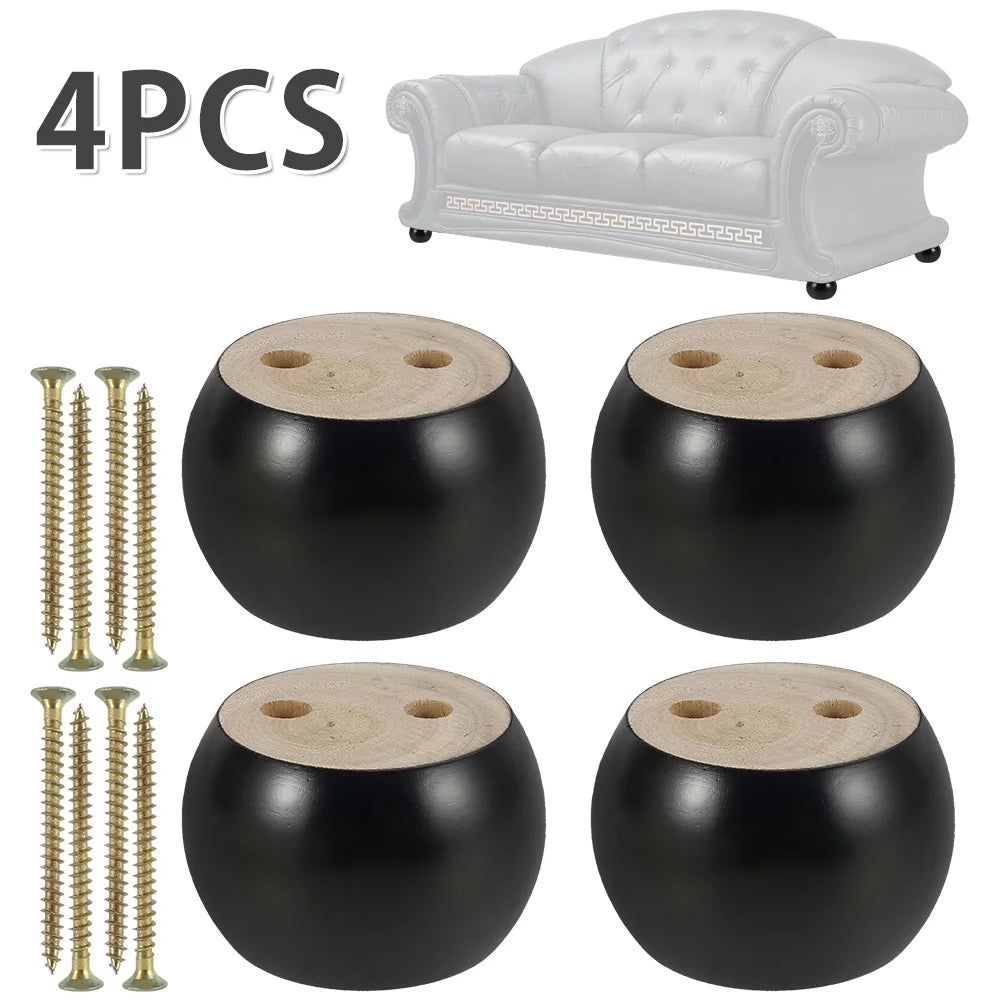4 Wooden Replacement Furniture Legs Turned Pine M59904