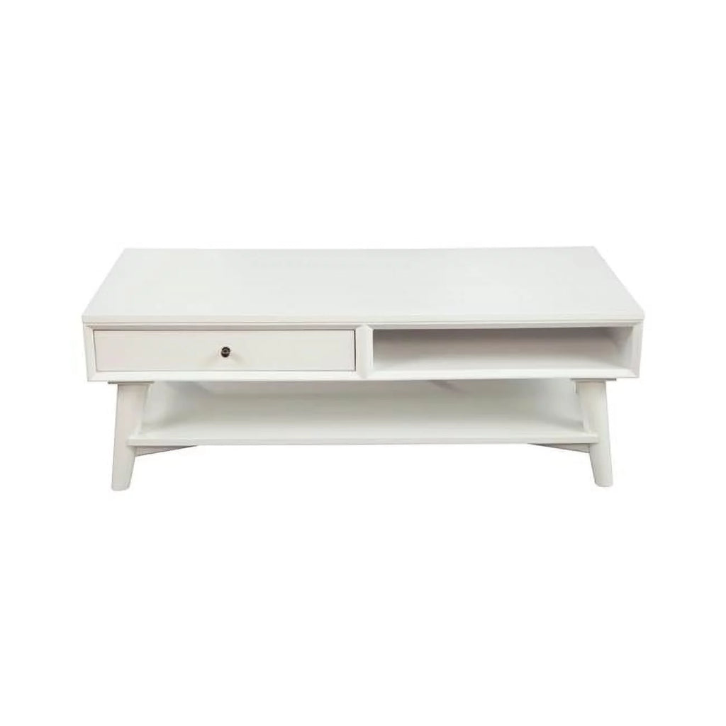 White 1 Drawer Wood Coffee Table T325