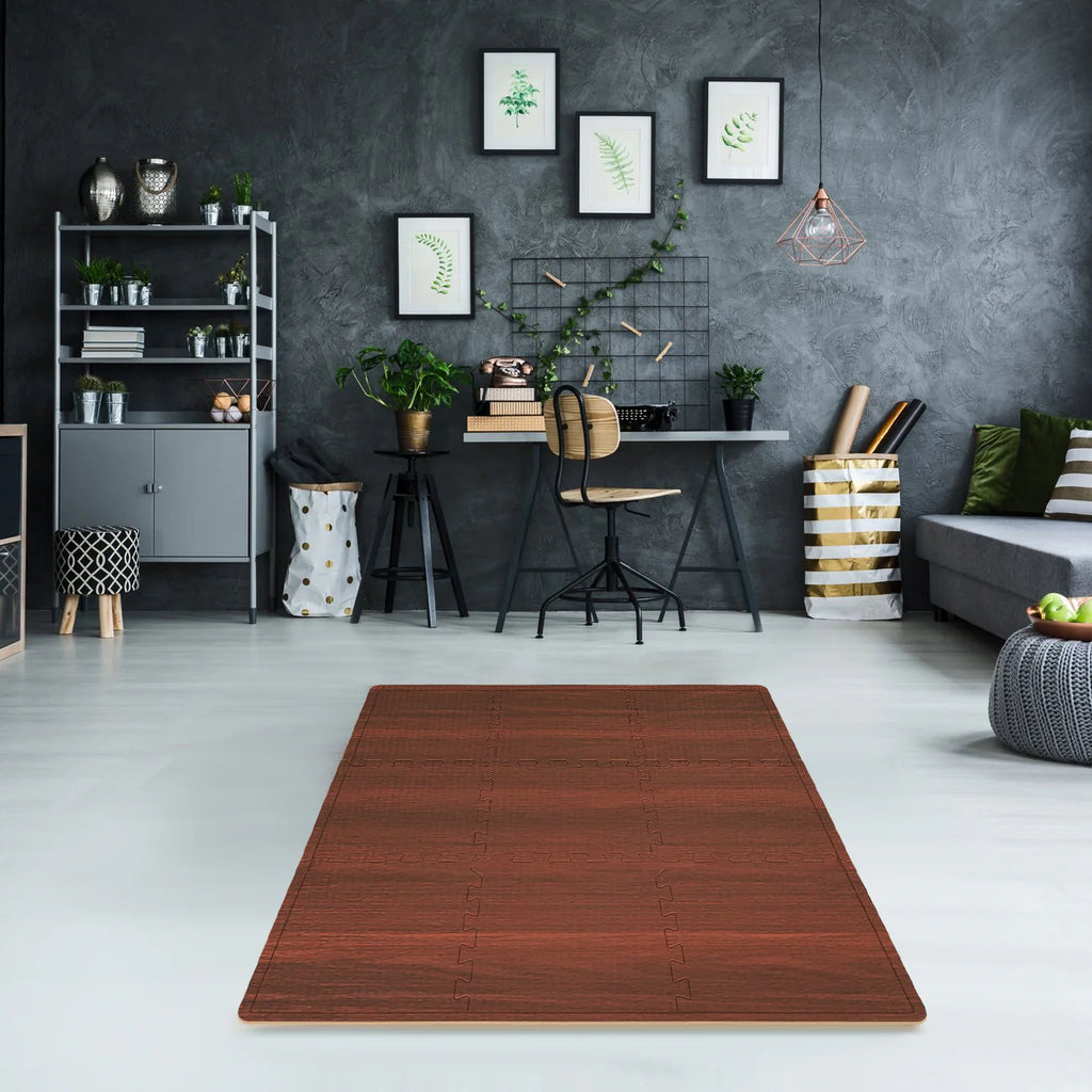 Wood Grain Interlocking Foam Floor Mats 12 x 12 Tiles Y810