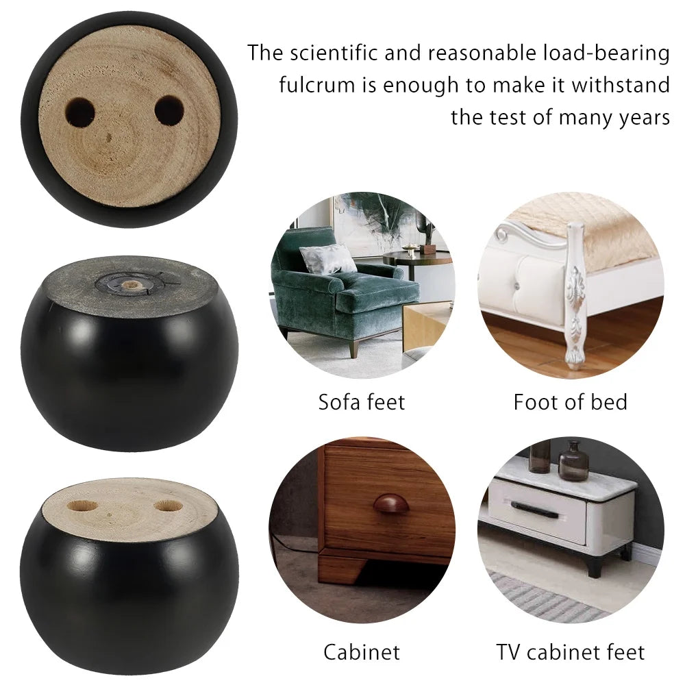 4 Wooden Replacement Furniture Legs Turned Pine M59904