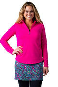 Fiesta Pink Zip Mock. O2886